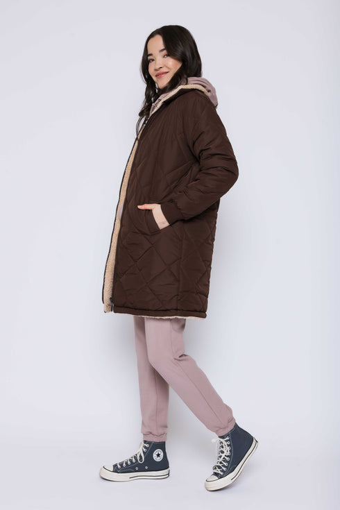 Sydney-Reversible Sherpa Lined Coat
